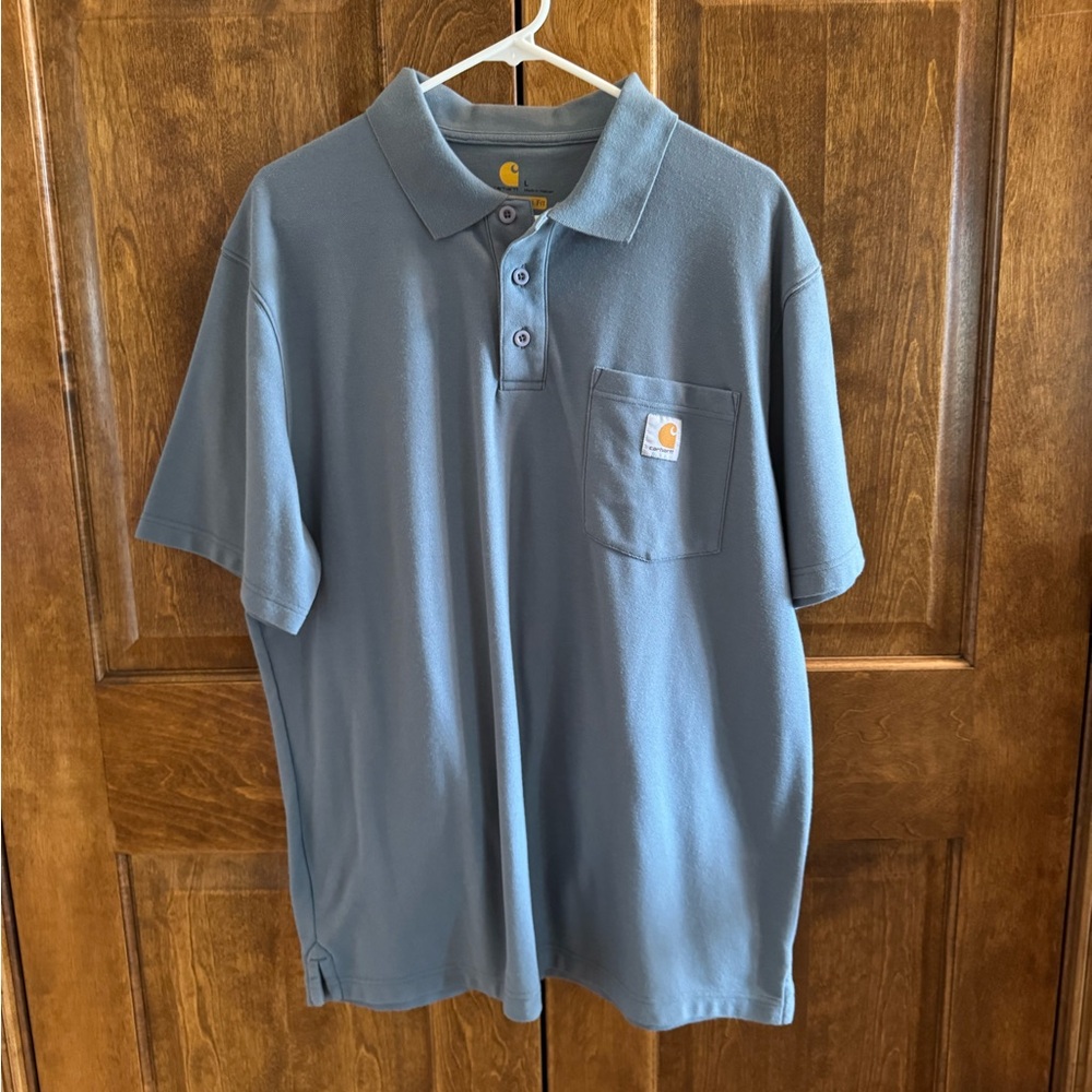 Carhartt Men's Blue Polo Shirt - Size Large